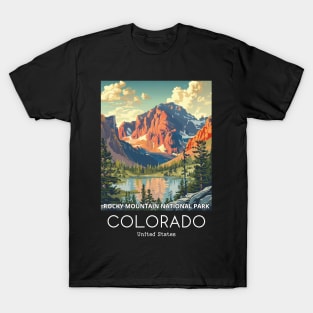 A Vintage Travel Illustration of the Rocky Mountain National Park - Colorado - US T-Shirt